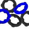 Oxballs Lot de 5 Cockrings Spinner 25 mm Noir-Bleu
